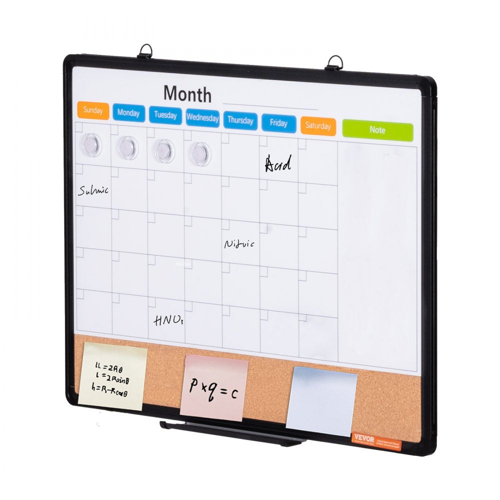 A210-1824CPW - 24" x 18" Multi-Function Cork Board with Calendar and Whiteboard