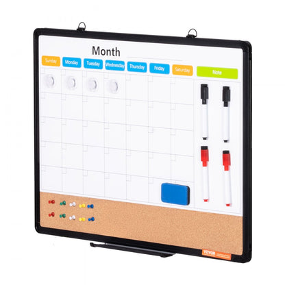 A210-1824CPW - 24" x 18" Multi-Function Cork Board with Calendar and Whiteboard