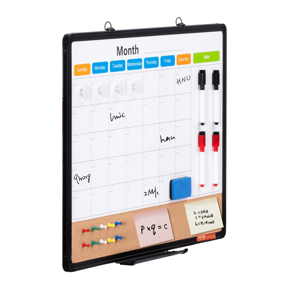 A210-1824CPW - 24" x 18" Multi-Function Cork Board with Calendar and Whiteboard