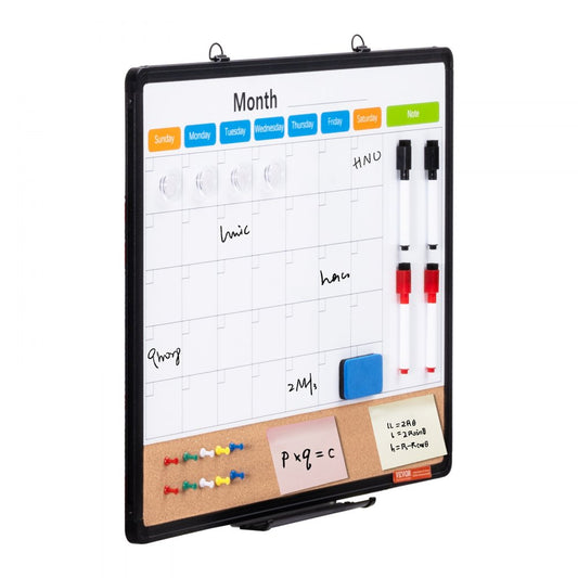 A210-1824CPW - 24" x 18" Multi-Function Cork Board with Calendar and Whiteboard