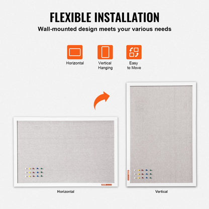 MPL-2030 - 30"x20" Linen-Covered Bulletin Board with Installation Kit