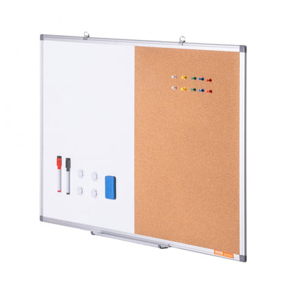 A015-2436CW - 36"x24" Whiteboard-Cork Board Combo with Marker Tray