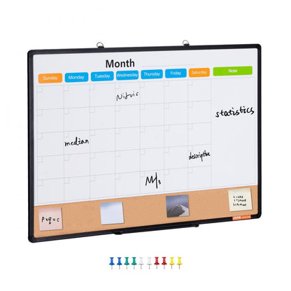 A210-2436CPW - 36"x24" VEVOR Calendar & Cork Board Combo with Tray