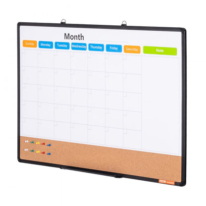 A210-2436CPW - 36"x24" VEVOR Calendar & Cork Board Combo with Tray