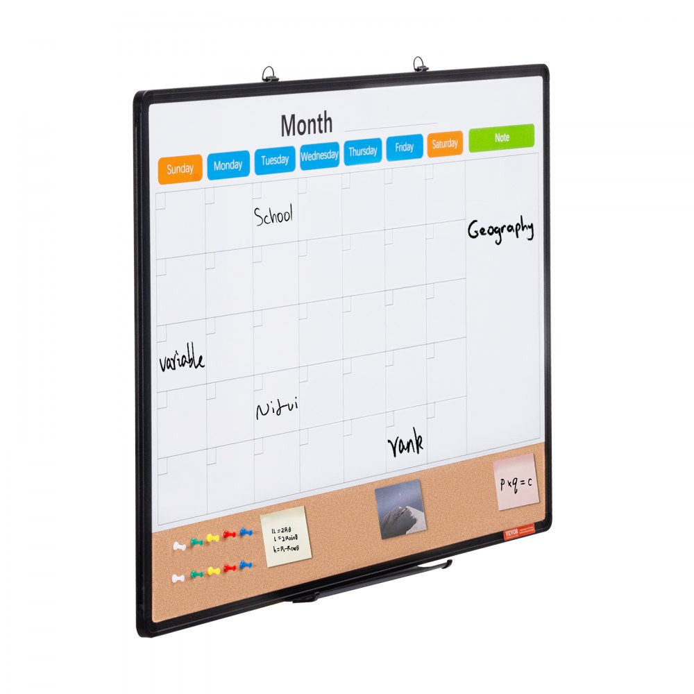 A210-2436CPW - 36"x24" VEVOR Calendar & Cork Board Combo with Tray