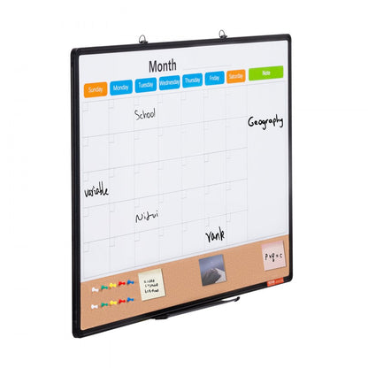 A210-2436CPW - 36"x24" VEVOR Calendar & Cork Board Combo with Tray