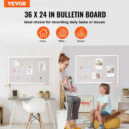 CCB-2436 - 36"x24" White Cork Board with Durable Fiberboard Core