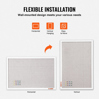 CCB-2436 - 36"x24" White Cork Board with Durable Fiberboard Core