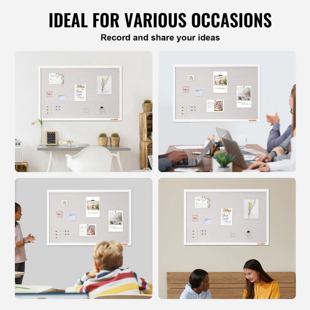 CCB-2436 - 36"x24" White Cork Board with Durable Fiberboard Core