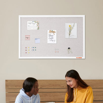 CCB-2436 - 36"x24" White Cork Board with Durable Fiberboard Core