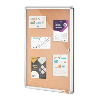 CCB-2436 - 36"x24" Lockable Aluminum Framed Cork Board