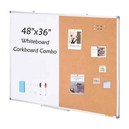 A01-4836CW - 48x36" Whiteboard Cork Combo with Marker Tray