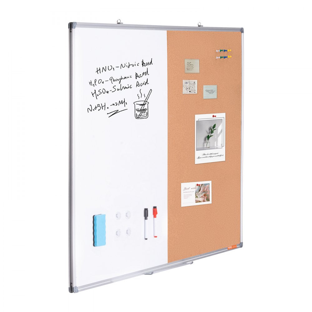 A01-4836CW - 48x36" Whiteboard Cork Combo with Marker Tray