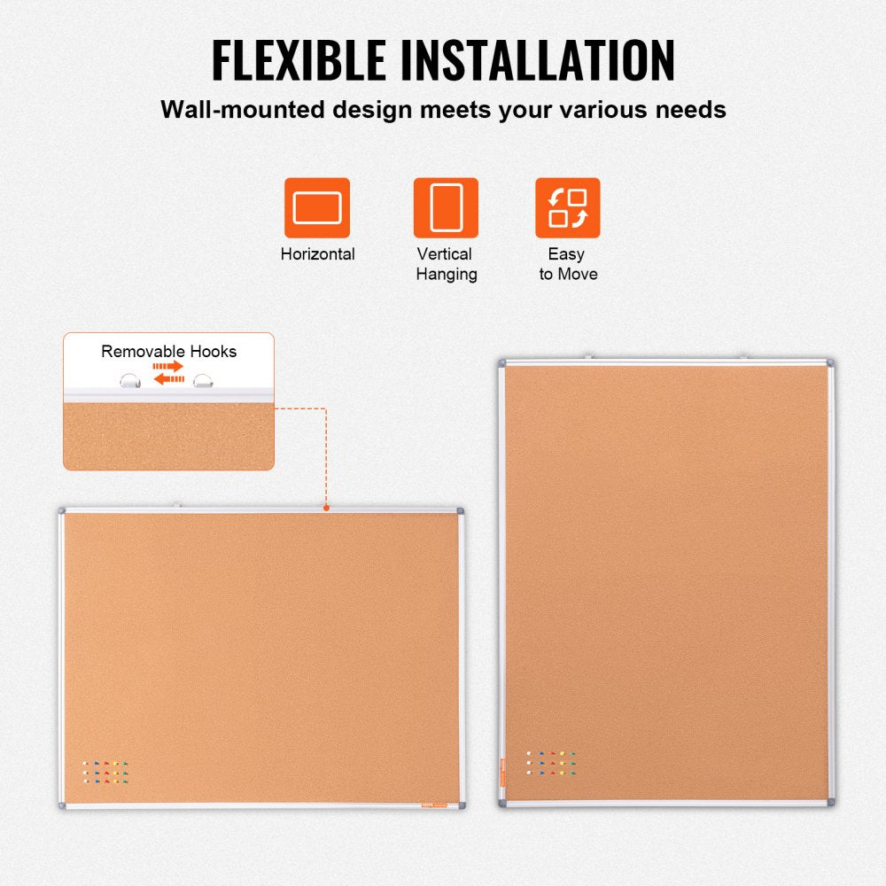 A01C-4836 - 48"x36" Durable Cork Board for Home & Office Use