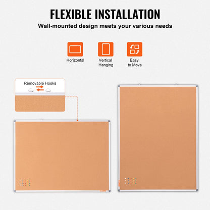 A01C-4836 - 48"x36" Durable Cork Board for Home & Office Use