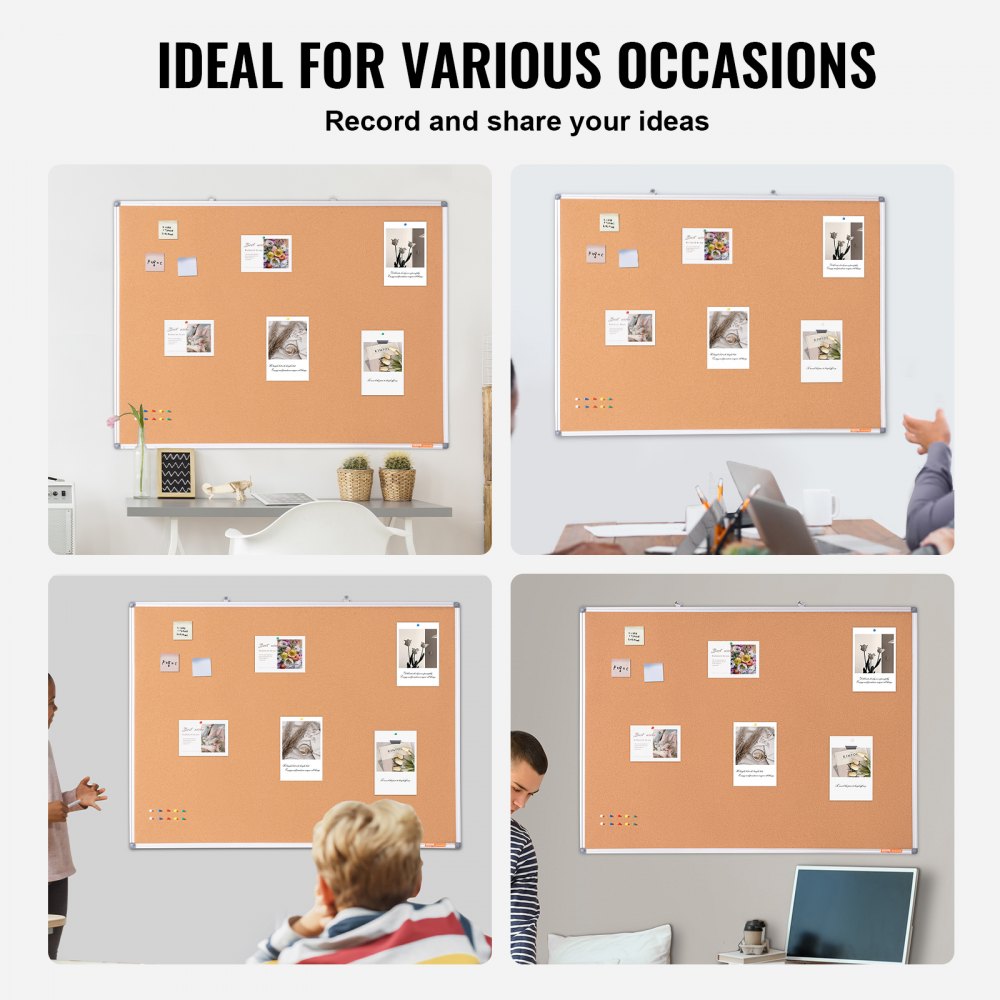 A01C-4836 - 48"x36" Durable Cork Board for Home & Office Use