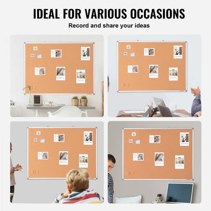 A01C-4836 - 48"x36" Durable Cork Board for Home & Office Use