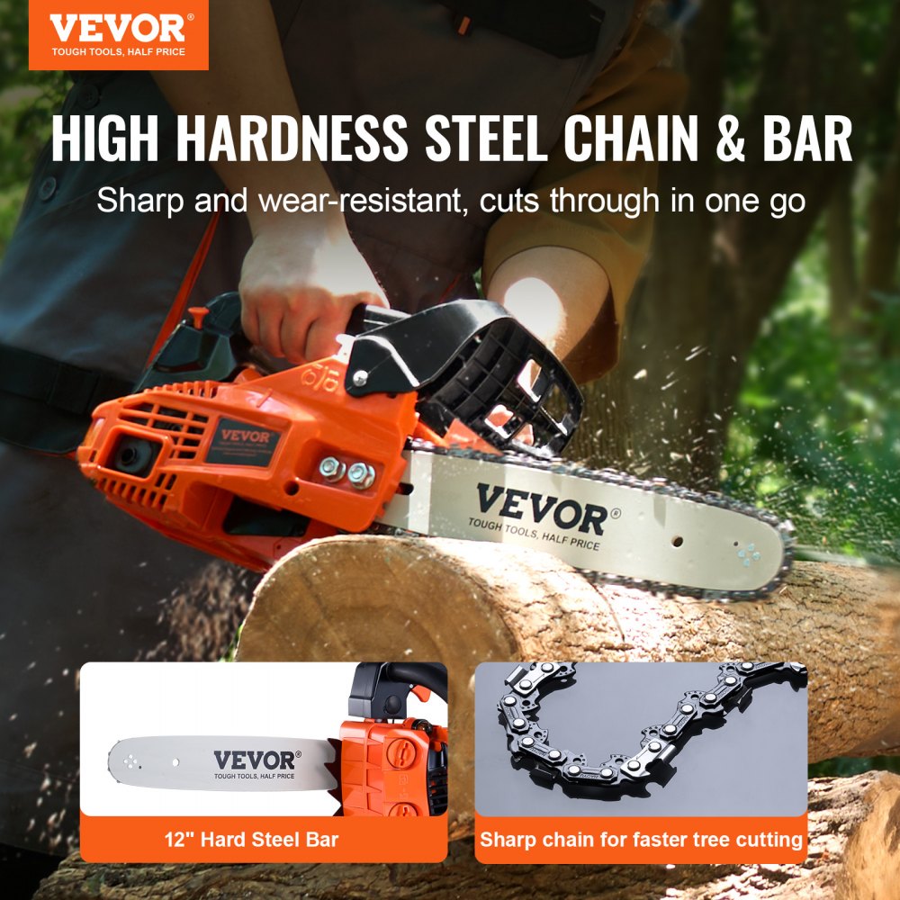CN-25 - 25.4CC Gas Chainsaw with Easy-Start and Tool-Free Tension Adjustment