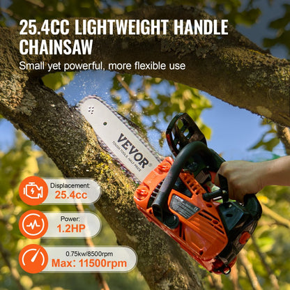 CN-25 - 25.4CC Gas Chainsaw with Easy-Start and Tool-Free Tension Adjustment