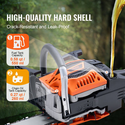 CN-58G - Easy-Start Gas Chainsaw with Tool-Free Chain Tension Adjustment