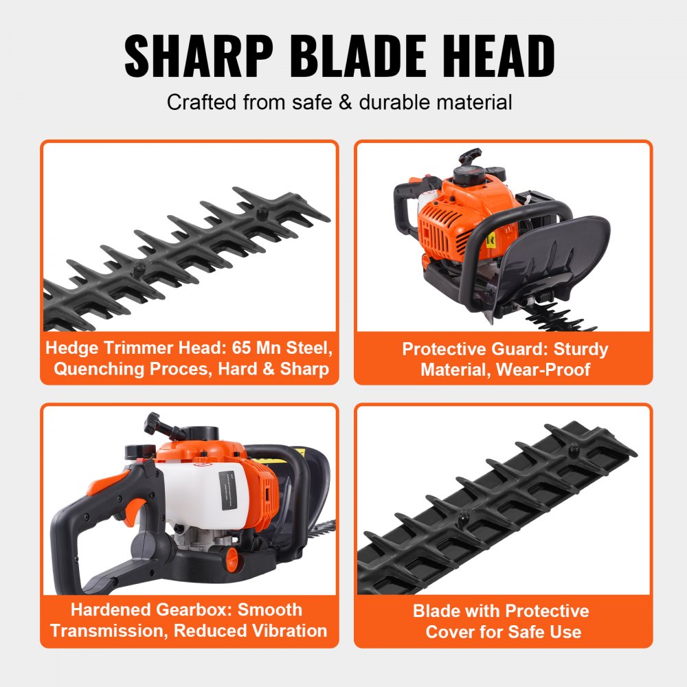 HT-7510 - 23.2" Gas Hedge Trimmer with 2-Stroke Engine & Protective Gear