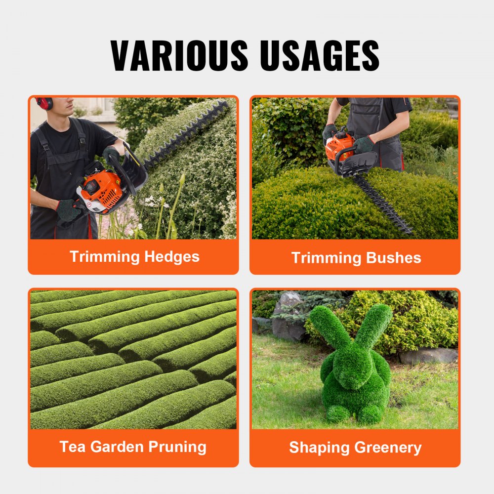 HT-7510 - 23.2" Gas Hedge Trimmer with 2-Stroke Engine & Protective Gear