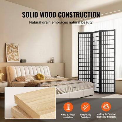 SS-001-3P-BL - Japanese Minimalist 3-Panel Room Divider, 47in Privacy Screen