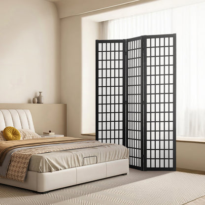 SS-001-3P-BL - Japanese Minimalist 3-Panel Room Divider, 47in Privacy Screen