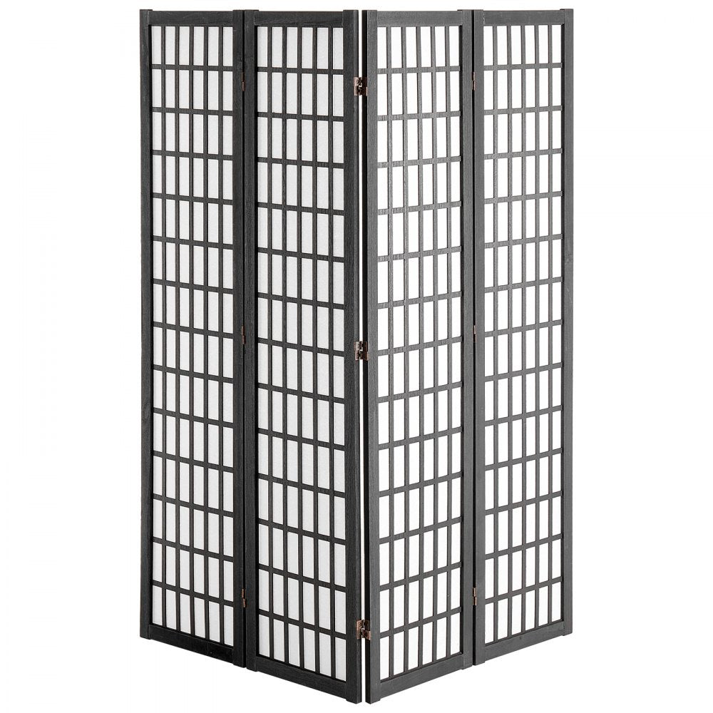 SS-001-4P-BL - 64" Japanese 4-Panel Room Divider with 360° Rotation