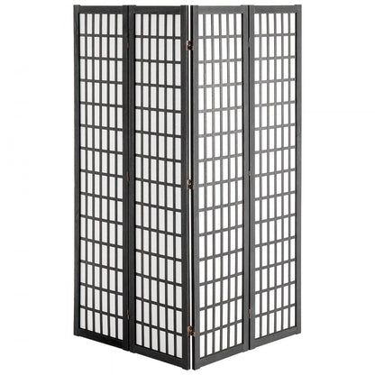 SS-001-4P-BL - 64" Japanese 4-Panel Room Divider with 360° Rotation