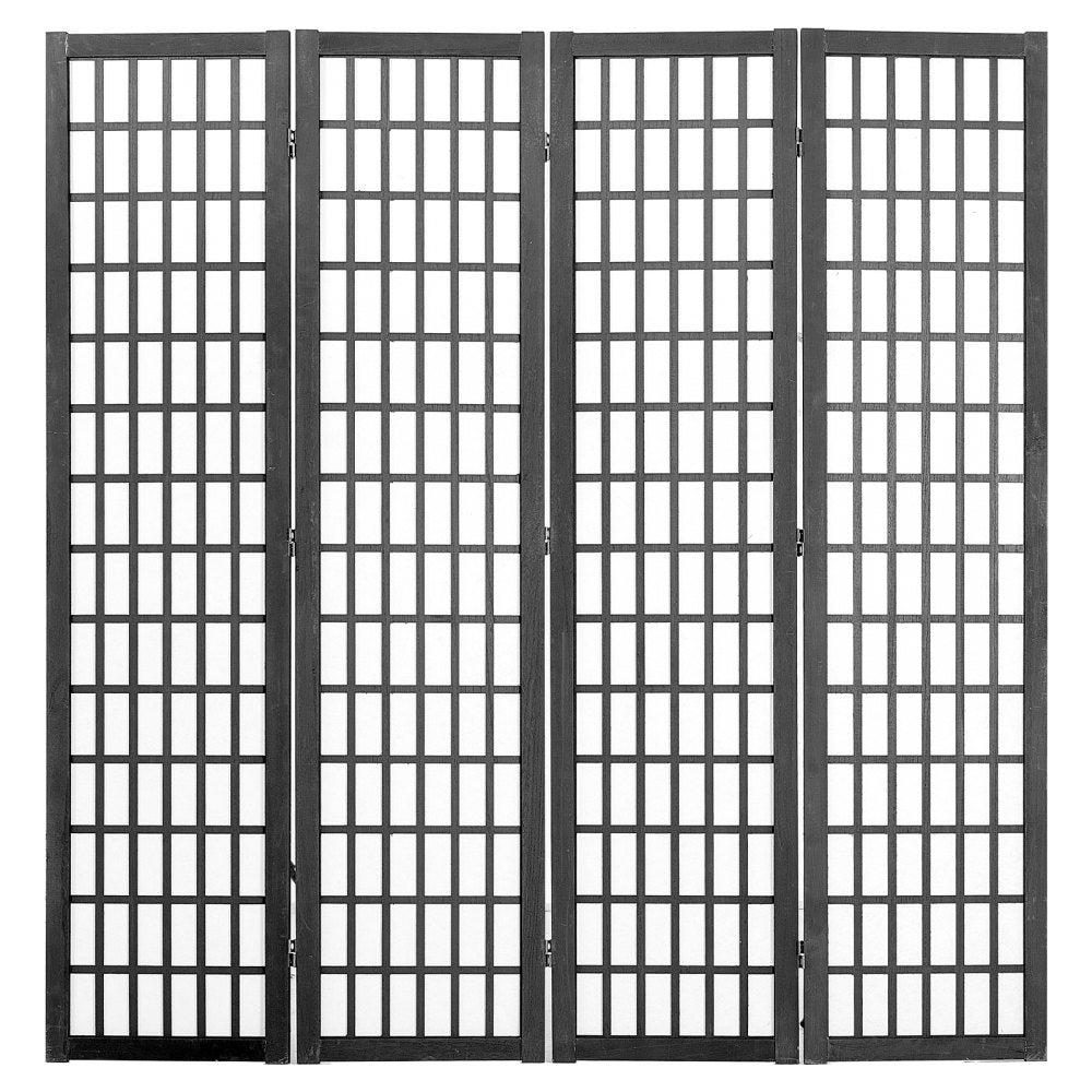 SS-001-4P-BL - 64" Japanese 4-Panel Room Divider with 360° Rotation