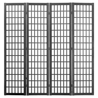 SS-001-4P-BL - 64" Japanese 4-Panel Room Divider with 360° Rotation