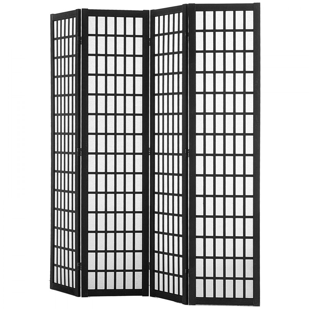 SS-001-4P-BL - 64" Japanese 4-Panel Room Divider with 360° Rotation