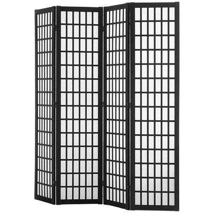 SS-001-4P-BL - 64" Japanese 4-Panel Room Divider with 360° Rotation