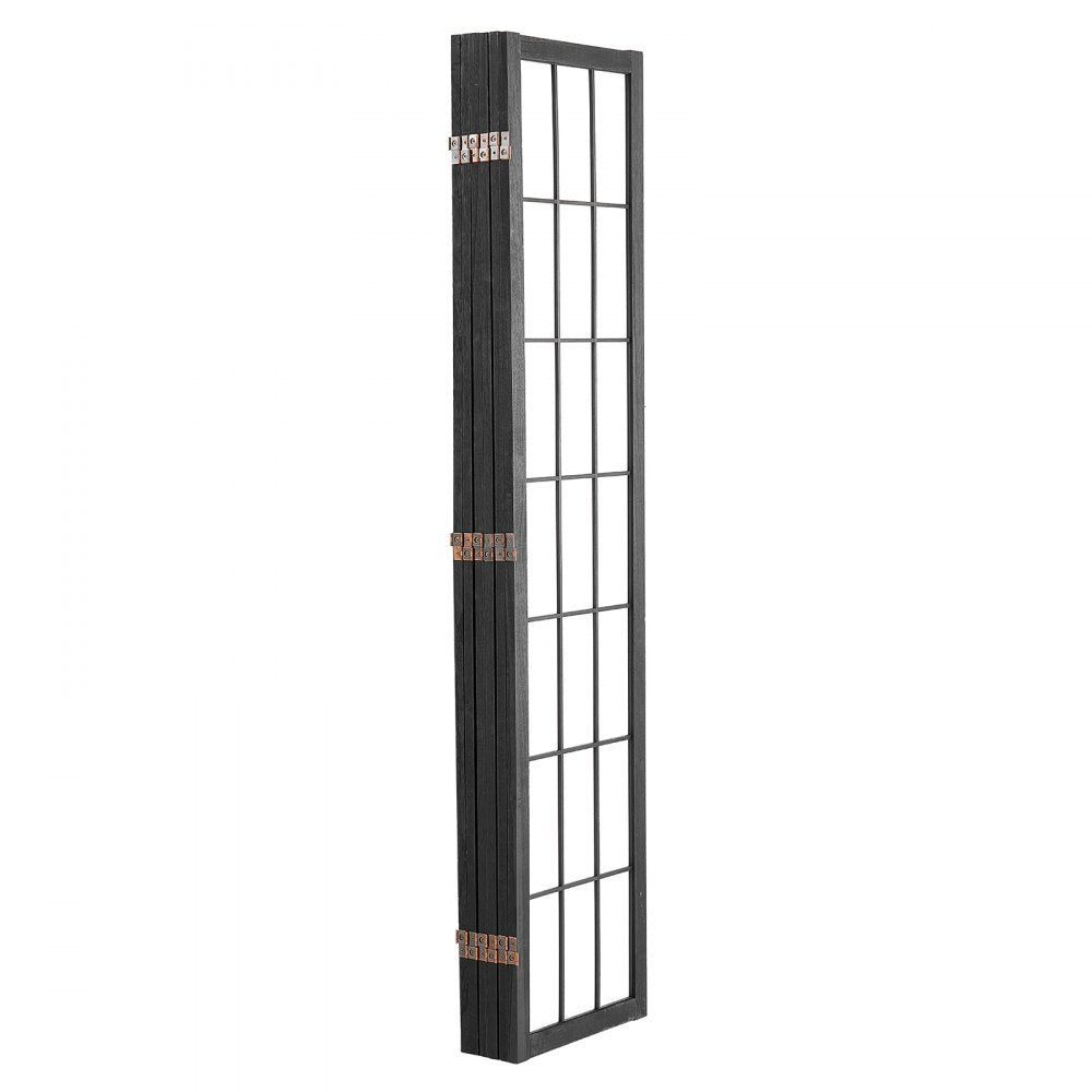 SS-002-6Y-BL - 95in Japanese Style Wood Room Divider with 6 Panels