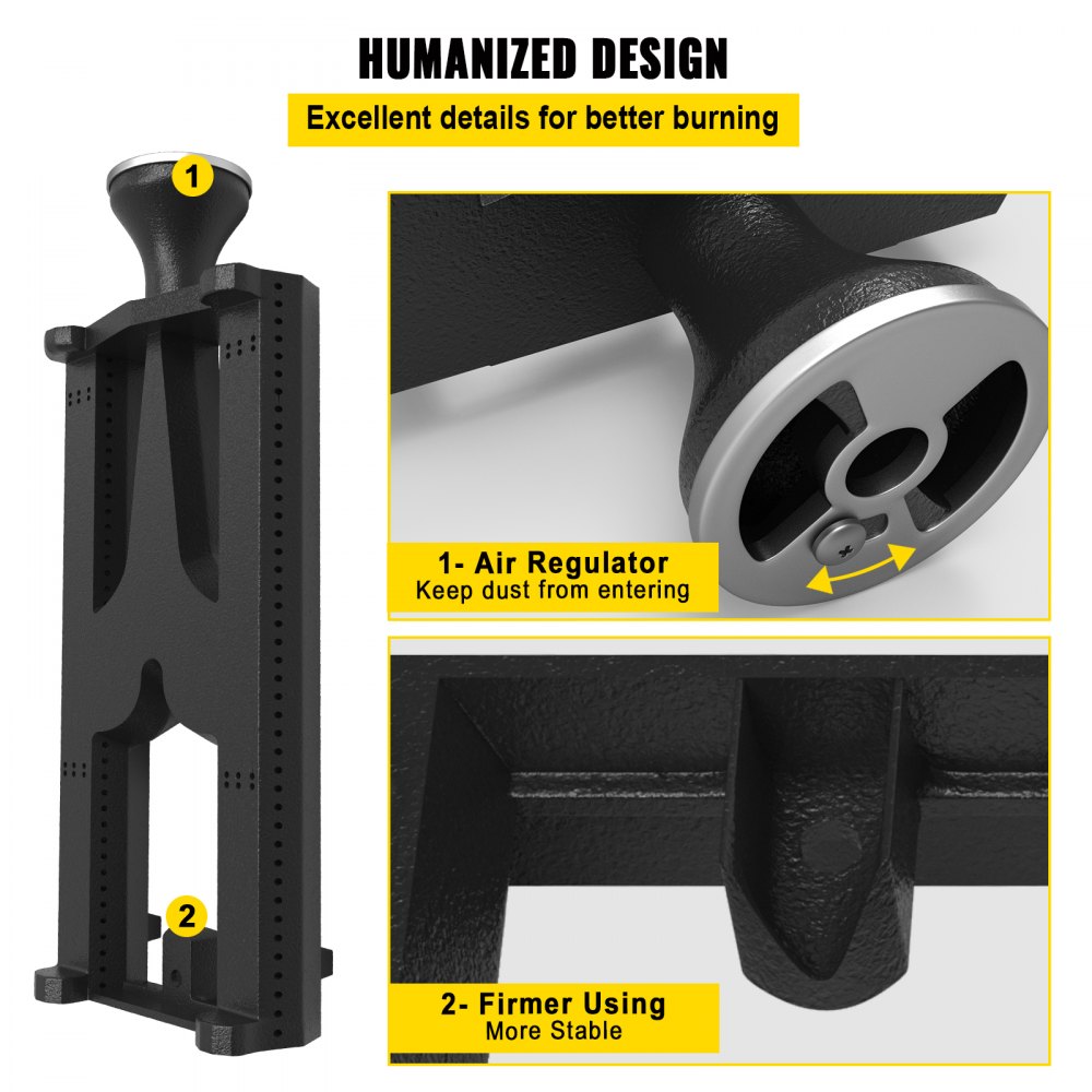 VV-CFXZTTDRSQ2-450MM - 17.7" Cast Iron Grill Burner for Even Cooking