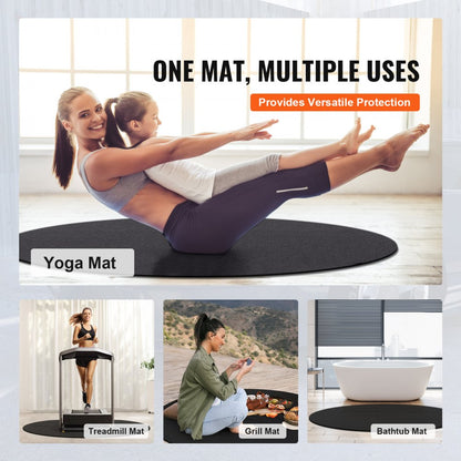 HTM-04 - 80-Inch Round Hot Tub Mat with Slip-Proof TPE Backing