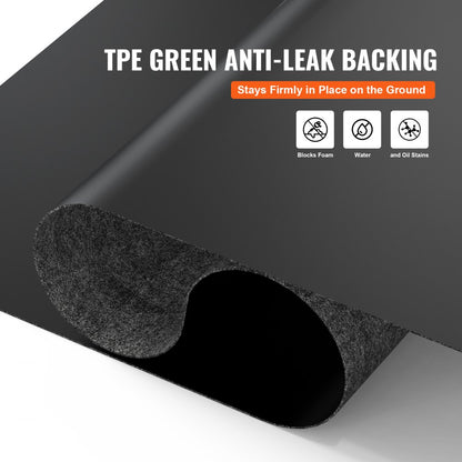 HTM-04 - 80-Inch Round Hot Tub Mat with Slip-Proof TPE Backing