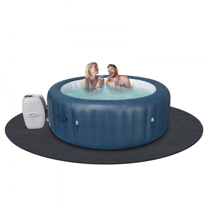HTM-04 - 80-Inch Round Hot Tub Mat with Slip-Proof TPE Backing