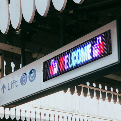 S1696 - VEVOR 27"x5" Bluetooth Programmable LED Sign for Displays