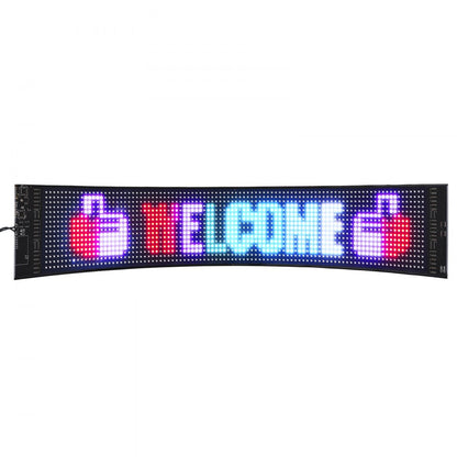 S1696 - VEVOR 27"x5" Bluetooth Programmable LED Sign for Displays