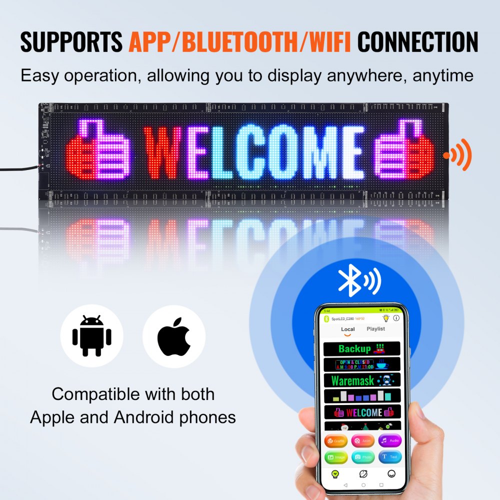 P32160 - Programmable 32.9"x8" Full-Color LED Sign for Dynamic Displays