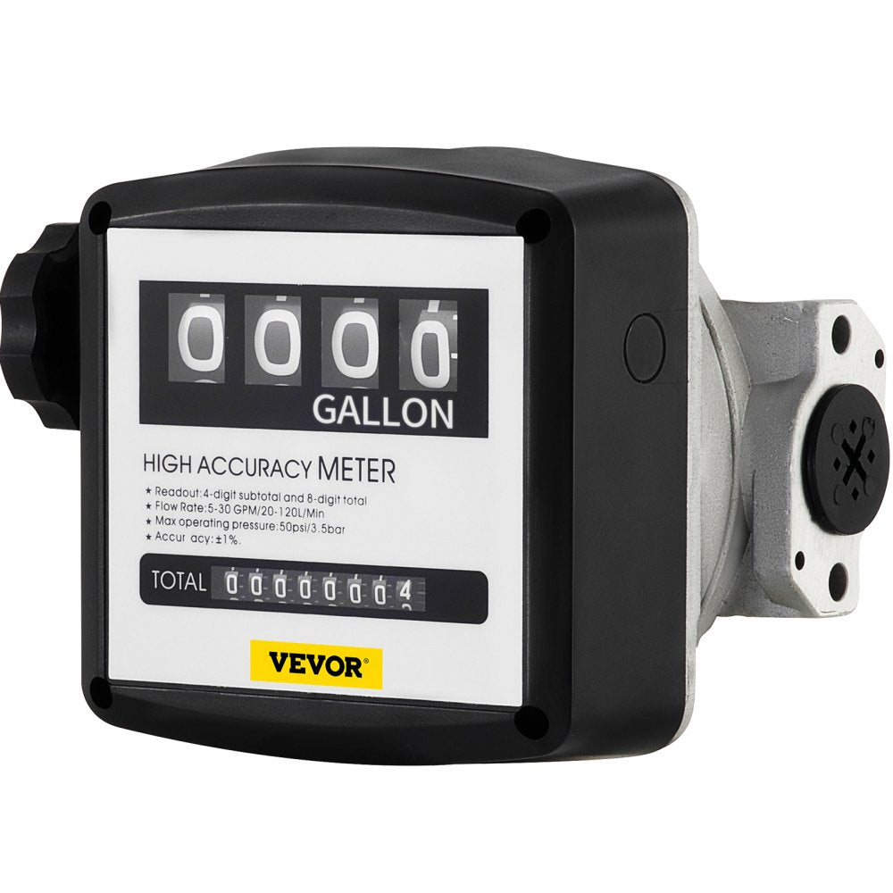 010711556284 - VEVOR 5-30 GPM Mechanical Fuel Meter with Clear Display