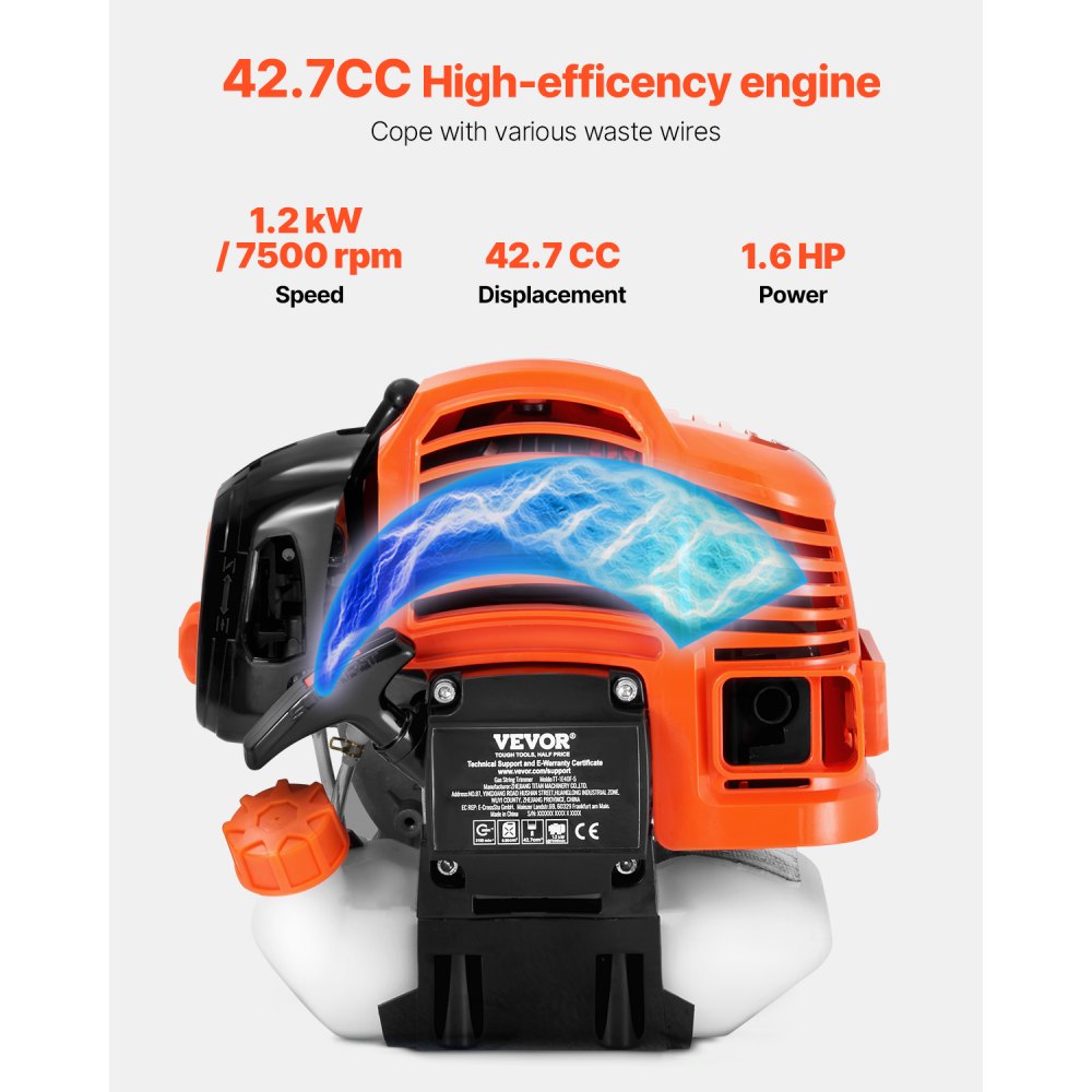 TT-1E40F-5 - 42.7CC String Trimmer with 3T Blade and Adjustable Shaft