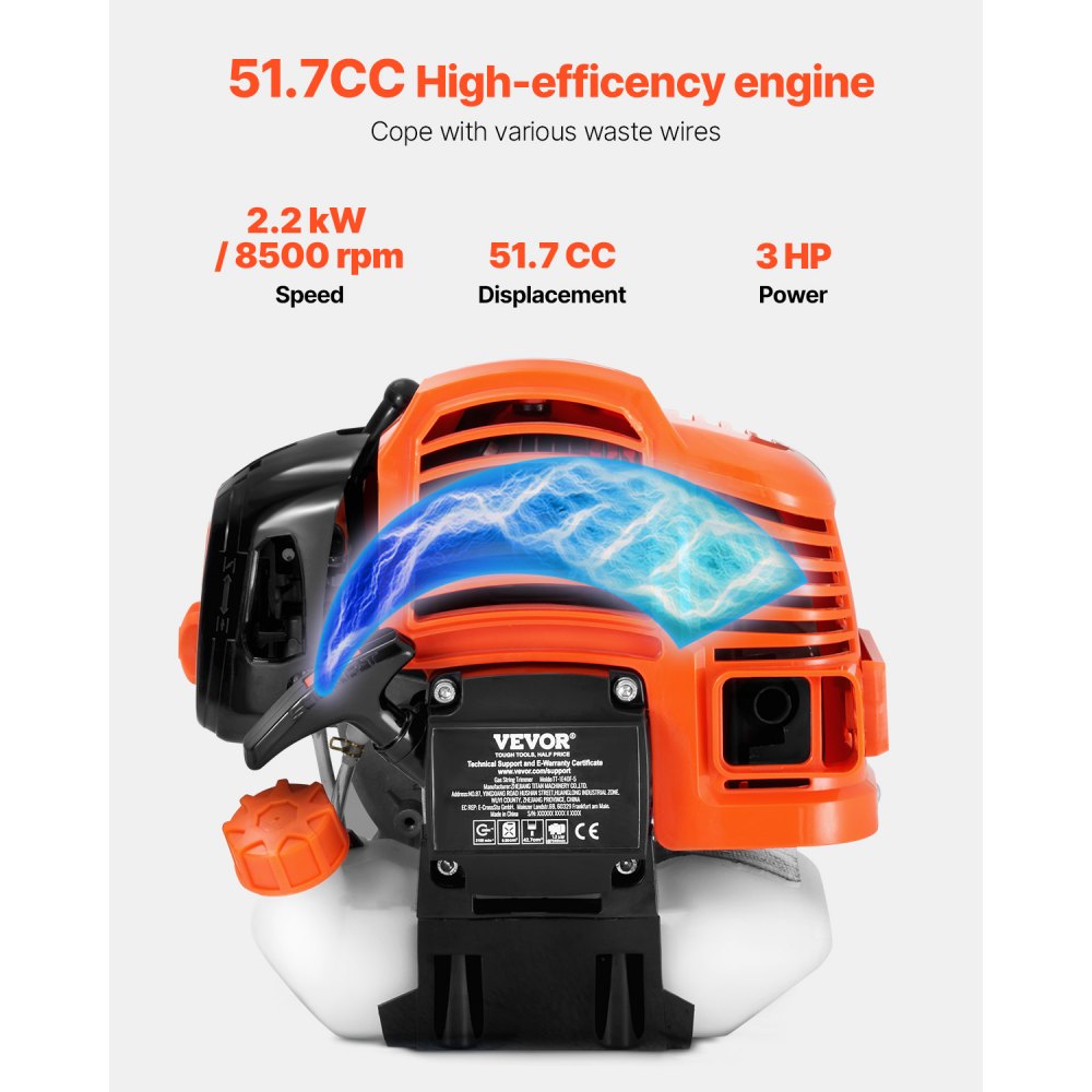 TT-1E44F-5 - 51.7CC Straight Shaft String Trimmer with 3T Blade