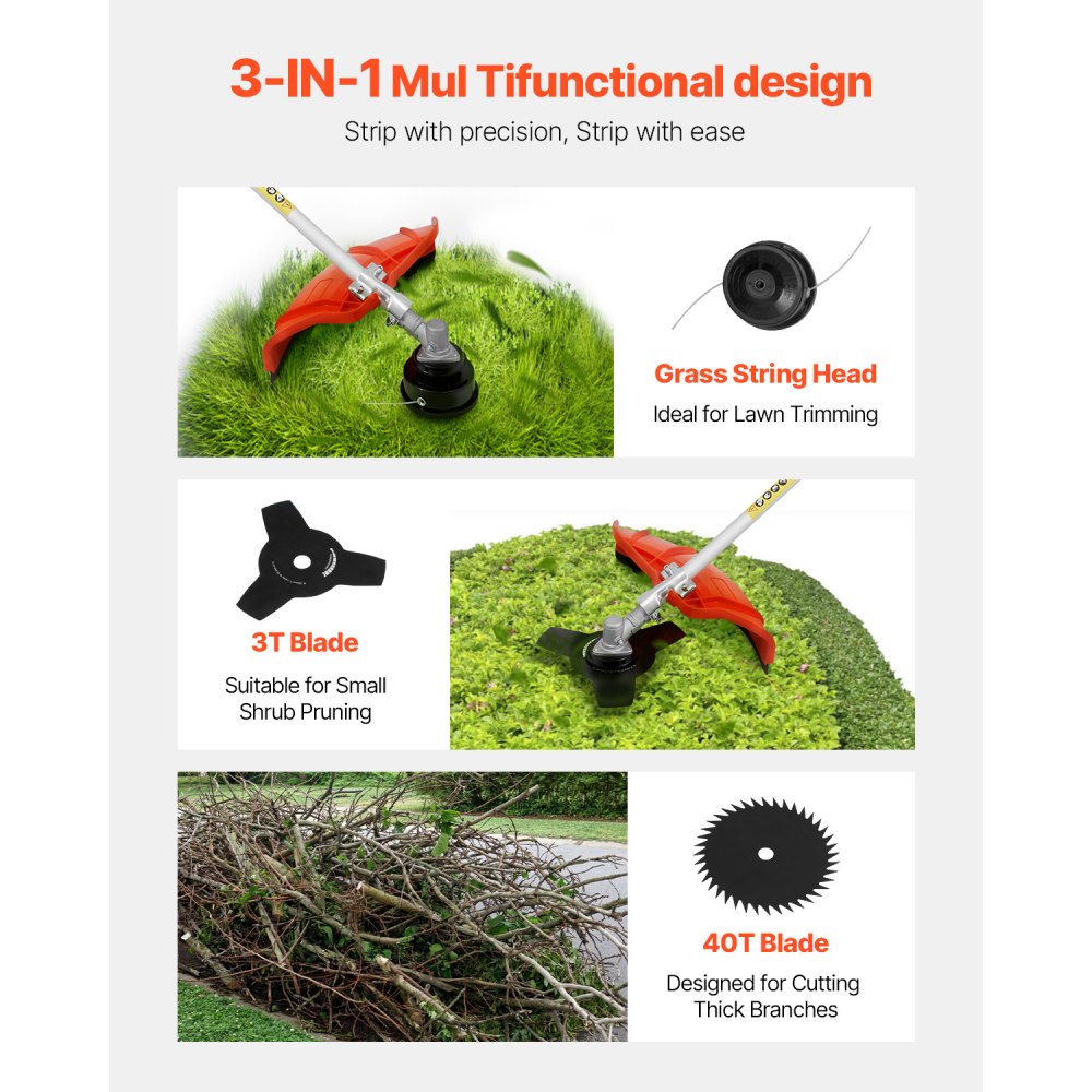 TT-1E44F-5 - 51.7CC Straight Shaft String Trimmer with 3T Blade