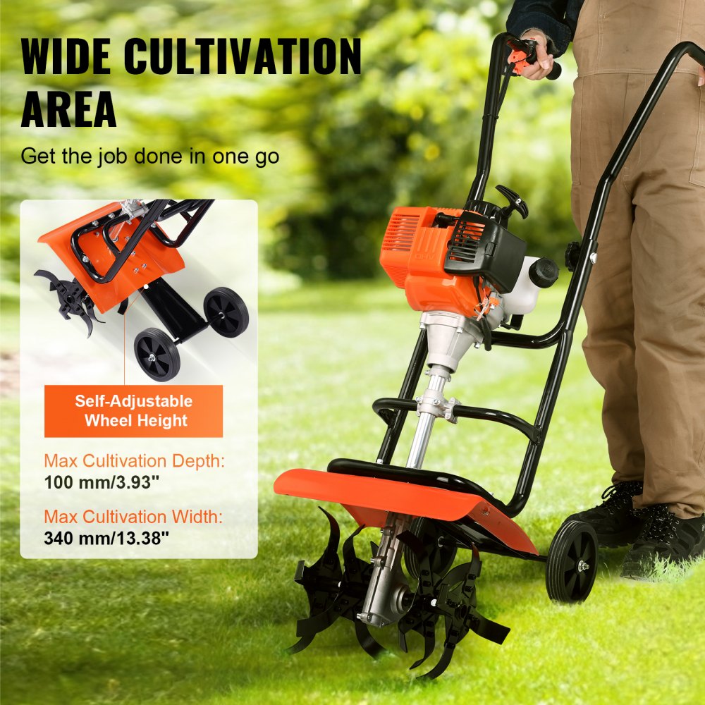 139F - 31CC VEVOR Tiller with Adjustable Tines for Easy Soil Prep
