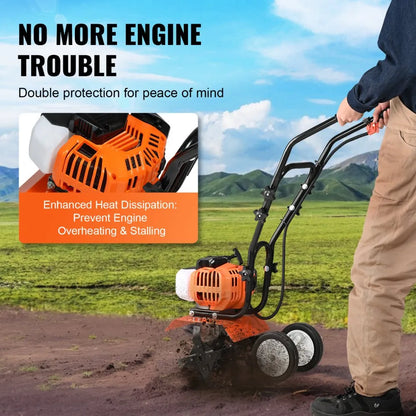 520S - Lightweight 43CC Tiller for Easy Lawn & Garden Cultivation