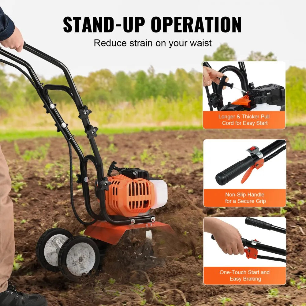 520S - Lightweight 43CC Tiller for Easy Lawn & Garden Cultivation