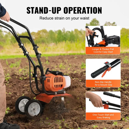 520S - Lightweight 43CC Tiller for Easy Lawn & Garden Cultivation